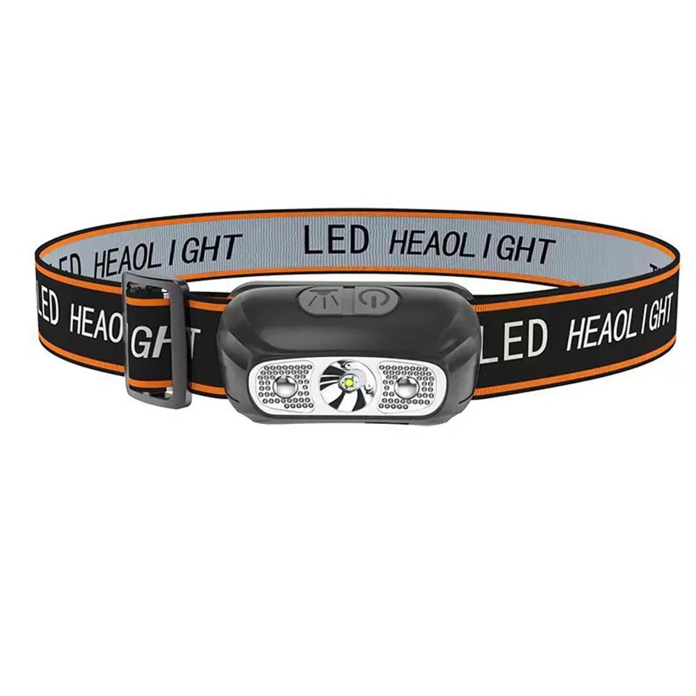 Mini LED Headlamp with Built-in Battery, USB Rechargeable, 500 Lumens, Adjustable Elastic Band, Waterproof IP64 for Outdoor Camping and Fishing