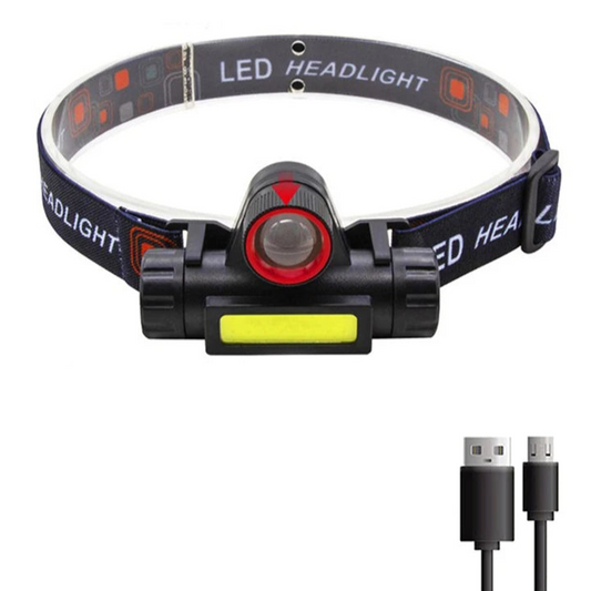Portable Mini Powerful LED Headlamp, XPE+COB USB Rechargeable Hunting Headlight with Tail Magnetic, Waterproof